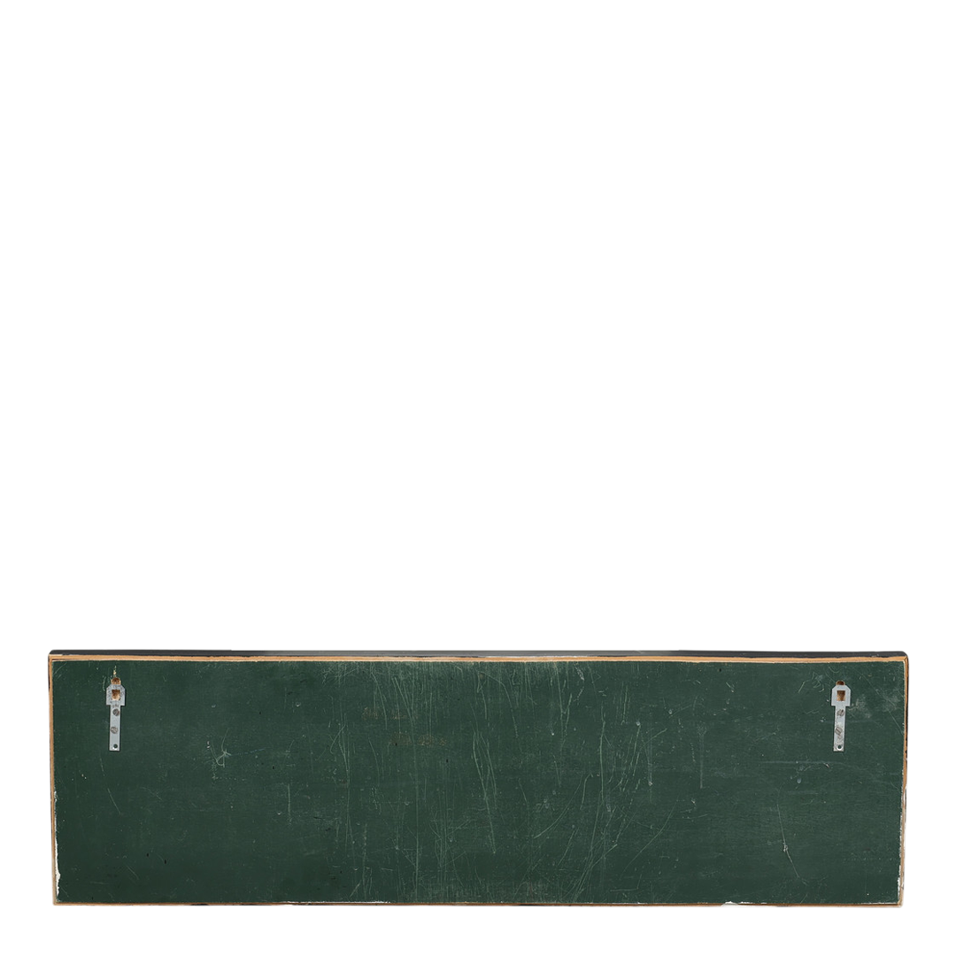 1960s Danish : geometric glazed wood mounted ceramic tile 40" wall relief