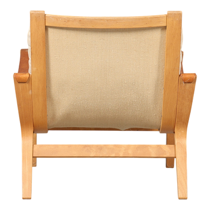 1969 Knud Færch : bent beechwood & canvas "Bolman" armchair