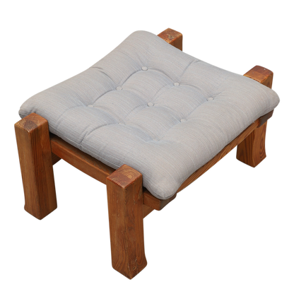 1970s Swedish : solid pinewood "Talja" folk armchair + ottoman