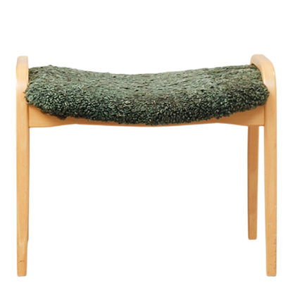 1956 Yngve Ekström : classic "Lamino" lounge + ottoman in green sheepskin