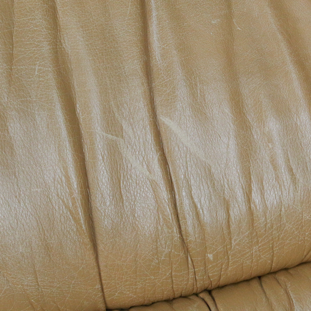 1960s Maison Regain : oak & leather Provençal brutalist lounge chair