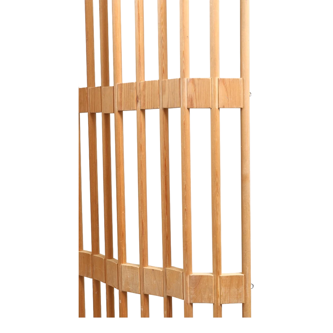 1950s Swedish : multi-panel 10' folding screen in light beechwood