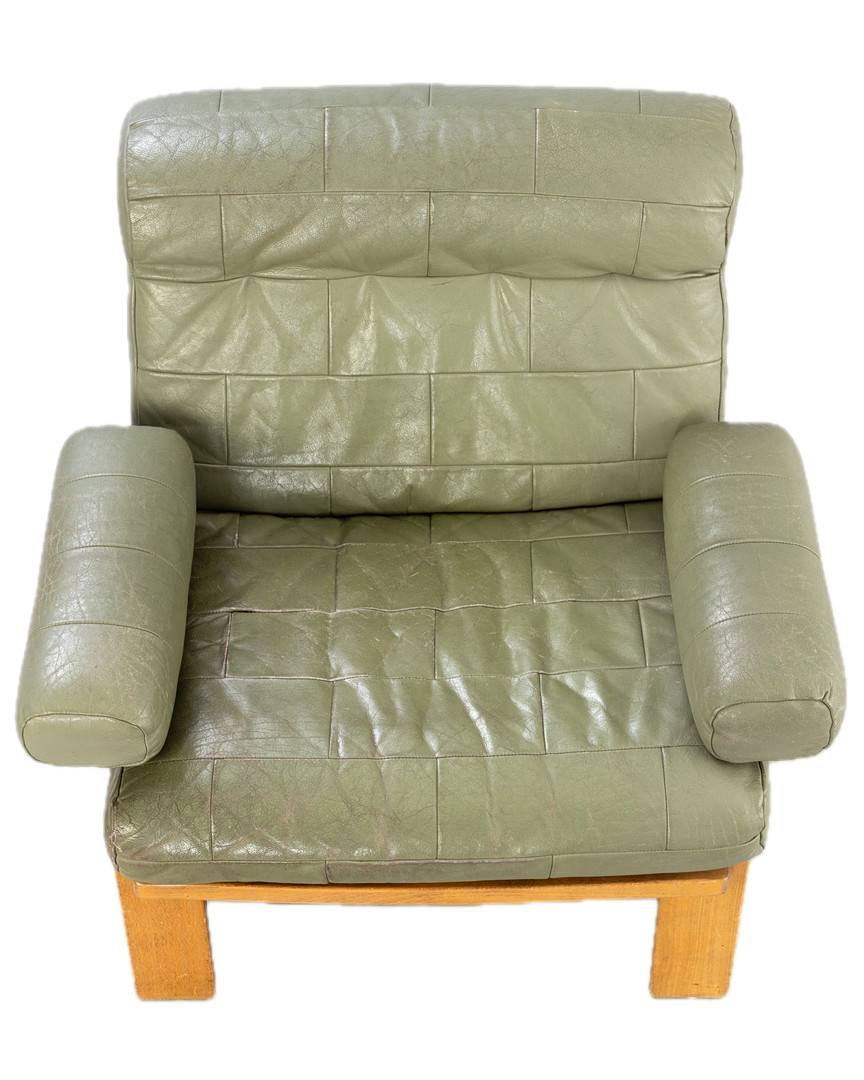1970s Rolf Benz : modular light sage green leather lounge seating