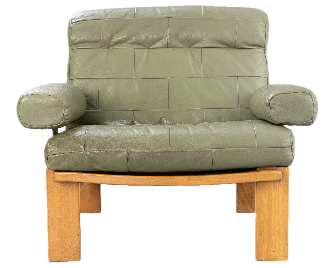 1970s Rolf Benz : modular light sage green leather lounge seating