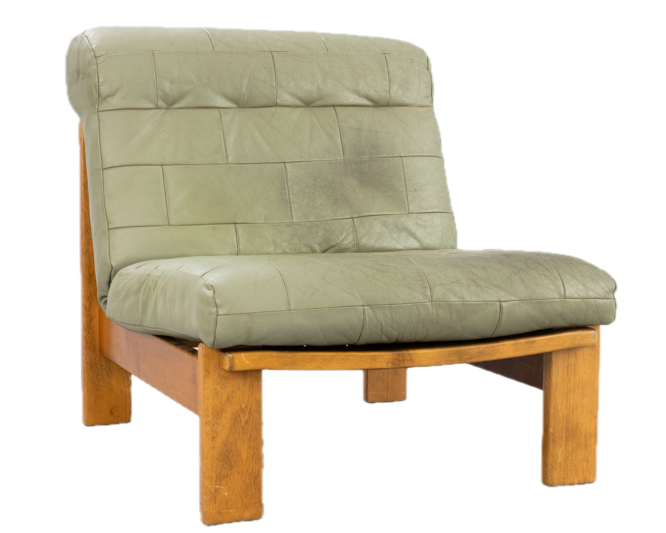 1970s Rolf Benz : modular light sage green leather lounge seating