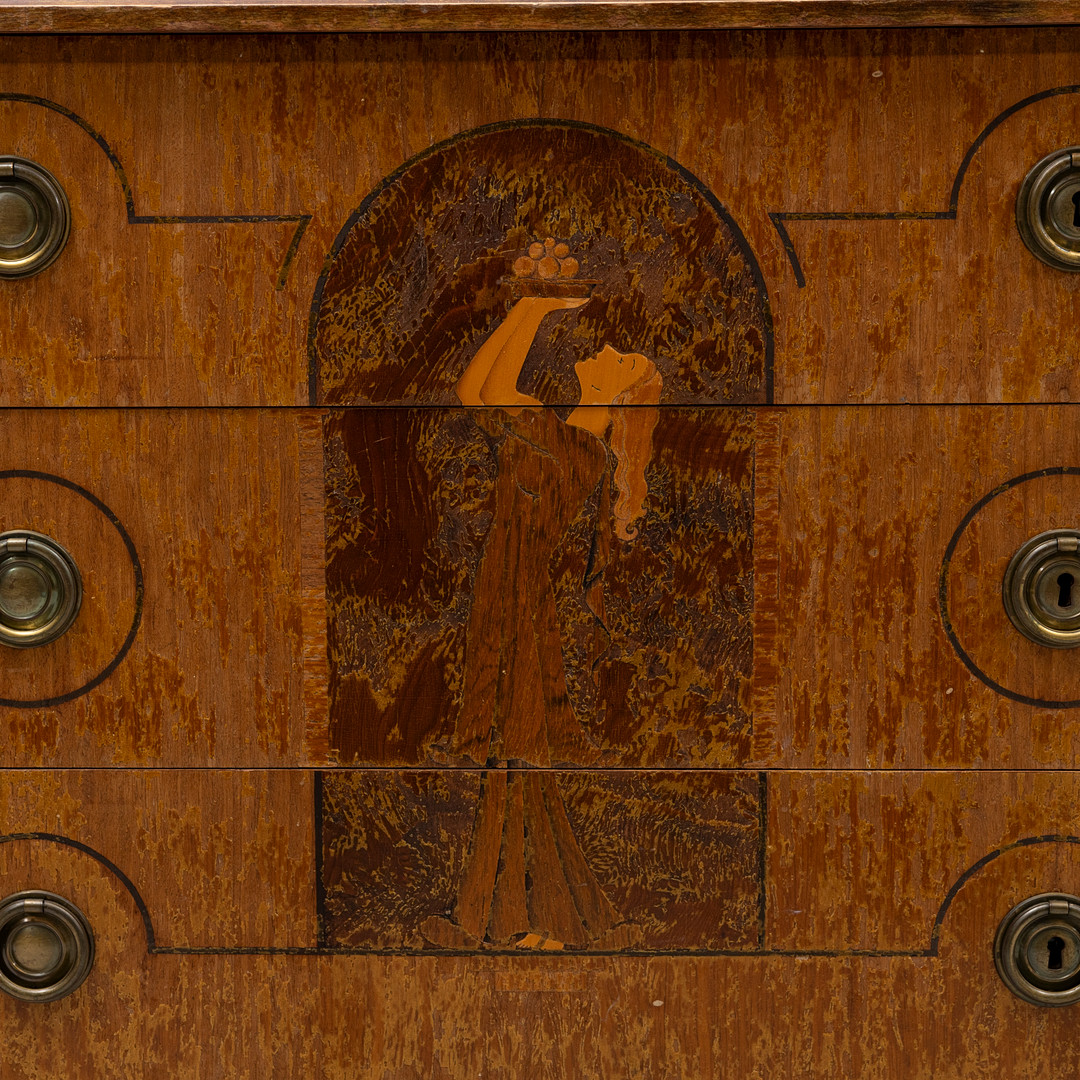 1920s Birger Ekman : Swedish Grace 3-drawer chest w/intarisa