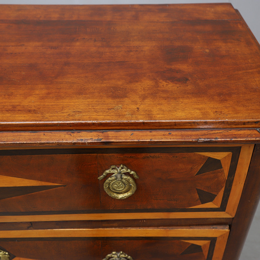 1815 Swedish : late Gustavian chest of drawers w/intarsia and brass