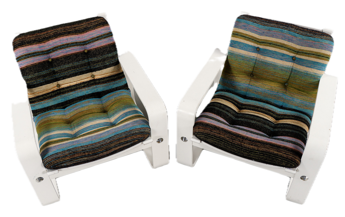 1970s Knud Færch : pair of white lacquered "Rondello" lounge chairs
