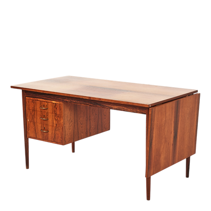 1960s Danish Modern : Brazilian rosewood desk w/side extension