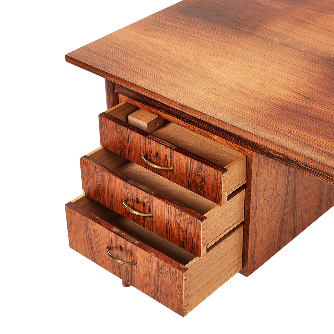 1960s Danish Modern : Brazilian rosewood desk w/side extension