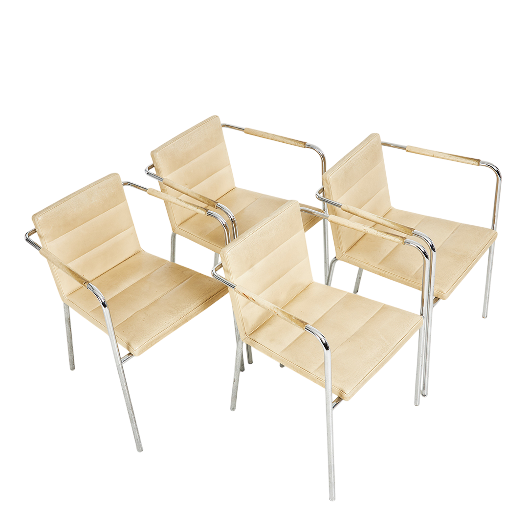 1997 Gunilla Allard : set four "Cinema" sport chairs in blond leather
