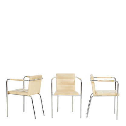1997 Gunilla Allard : set four "Cinema" sport chairs in blond leather