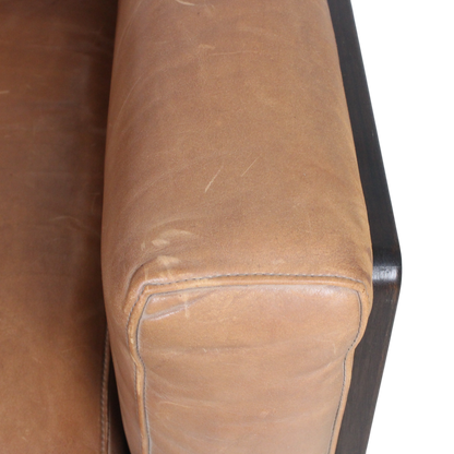 1970s Tobia and Afra Scarpa : brown leather "Bastiano" lounge chair