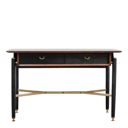 1958 British G-Plan : "Liberanza" desk in mahogany & brass