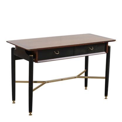 1958 British G-Plan : "Liberanza" desk in mahogany & brass