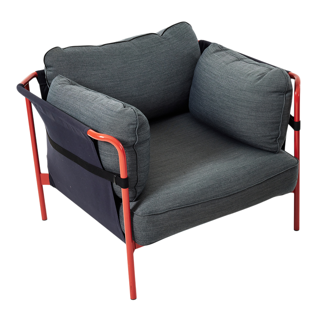 1999 Ronan and Erwin Bouroullec : pair "Can" lounge chairs, canvas & steel