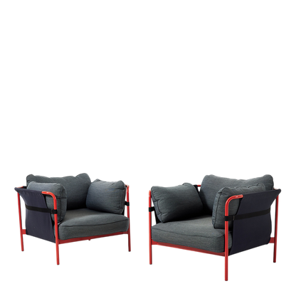 1999 Ronan and Erwin Bouroullec : pair "Can" lounge chairs, canvas & steel