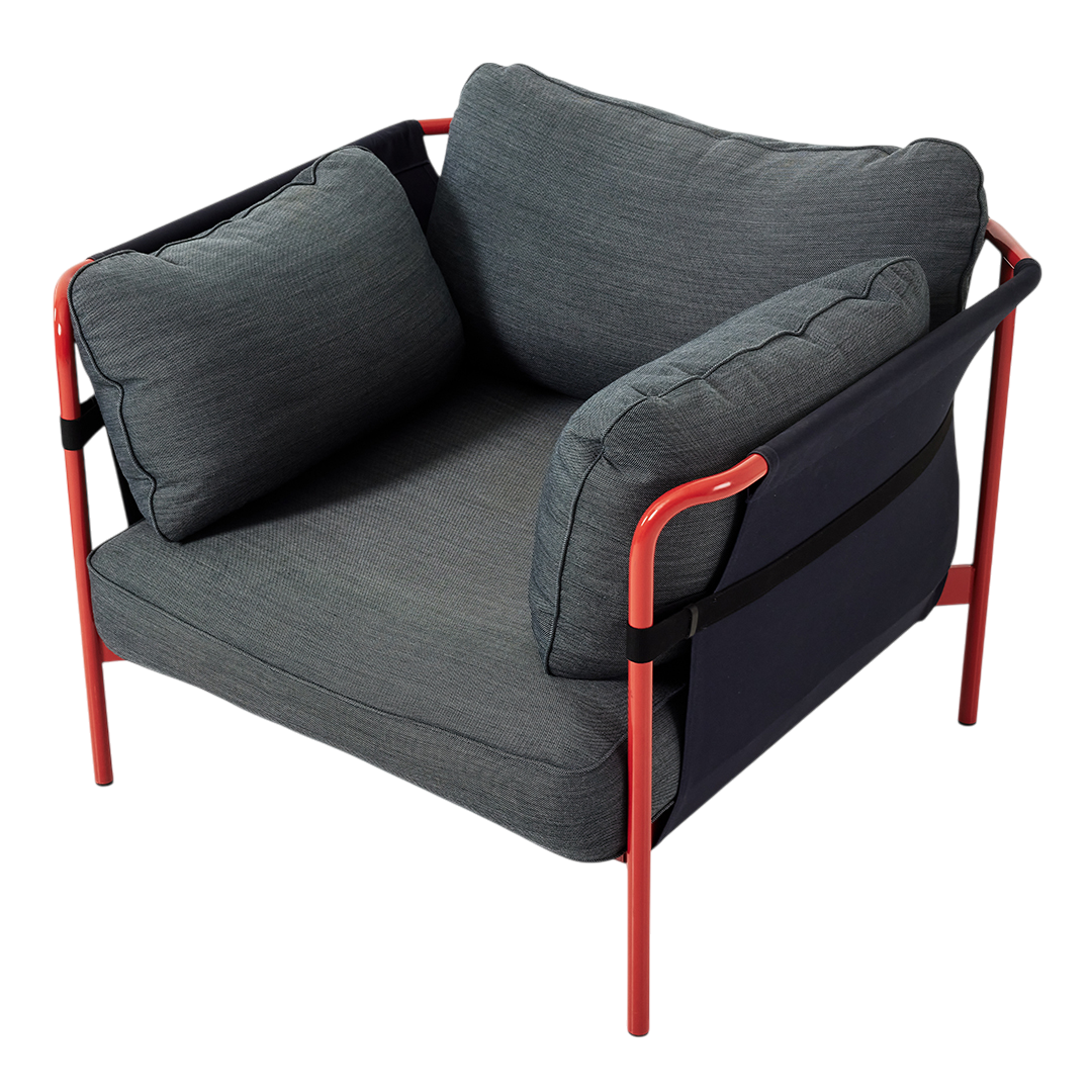 1999 Ronan and Erwin Bouroullec : pair "Can" lounge chairs, canvas & steel