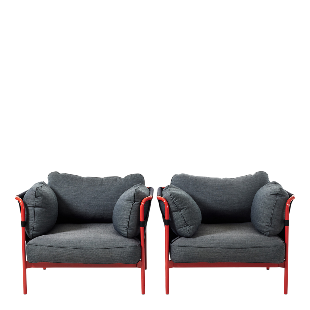 1999 Ronan and Erwin Bouroullec : pair "Can" lounge chairs, canvas & steel
