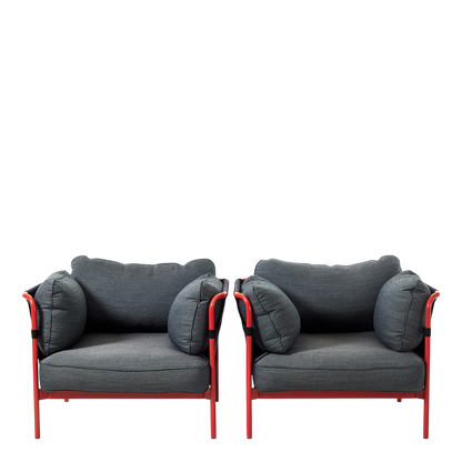 1999 Ronan and Erwin Bouroullec : pair "Can" lounge chairs, canvas & steel