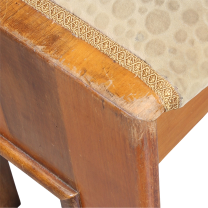 1930s Swedish : Art Deco padded stools in patterned velvet