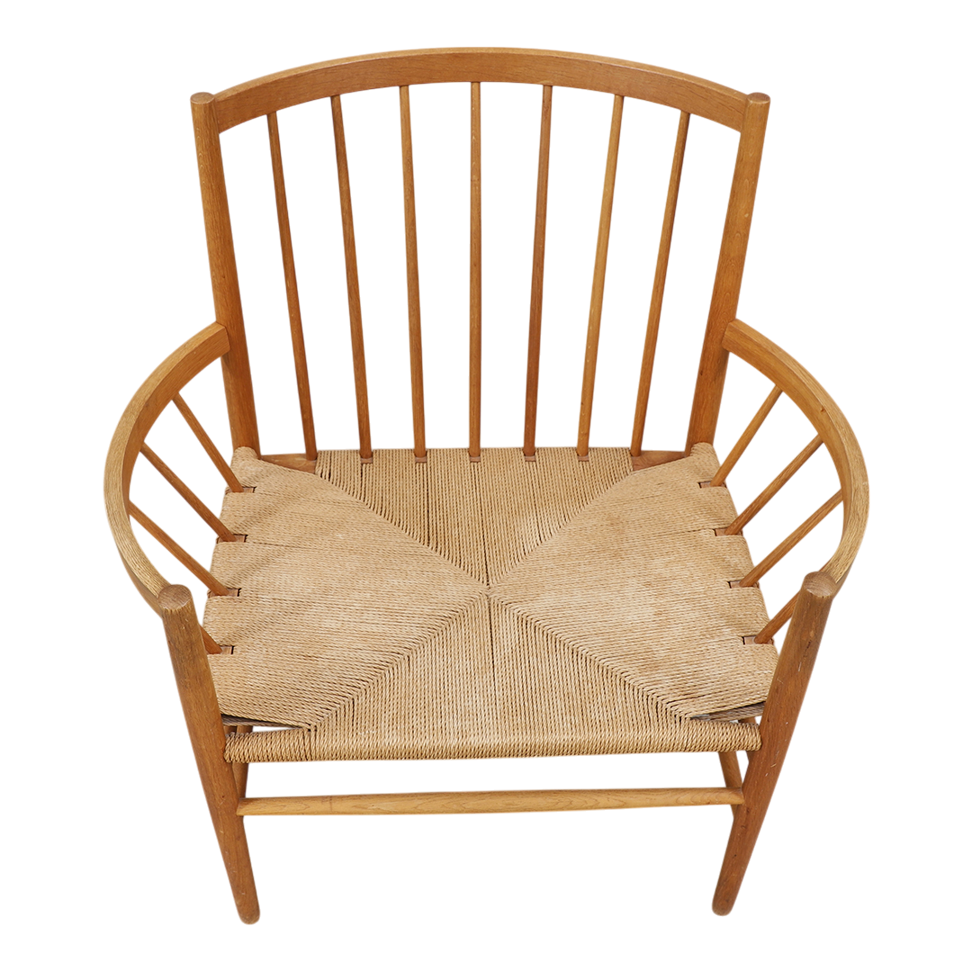 1960s Jorgen Baekmark : Model J82 chair, beech & papercord