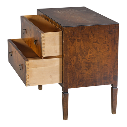 1920s Swedish Grace : exquisite Art Deco rootwood chest with intarsia