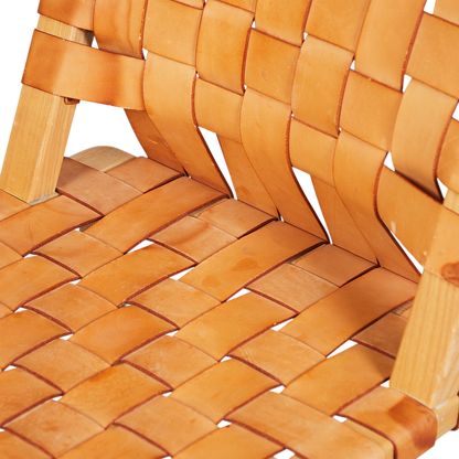 20thc European : Aalto inspired woven leather side chair