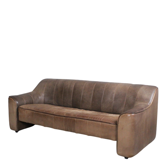 1970s De Sede : Model DS 44 reclining leather 3-seat sofa