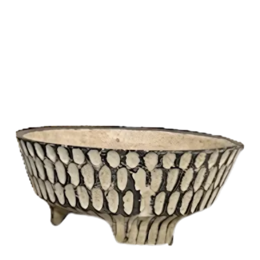 1970s French : sculptural/footed brutalist concrete planters