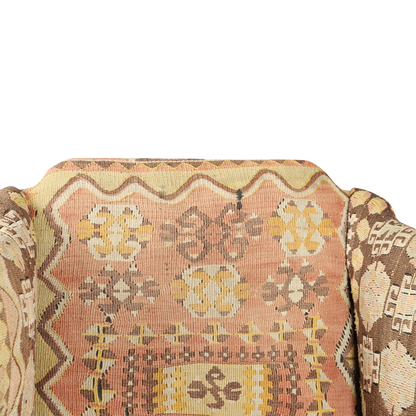 1950s George II style : classic wing chair w/kilim upholstery