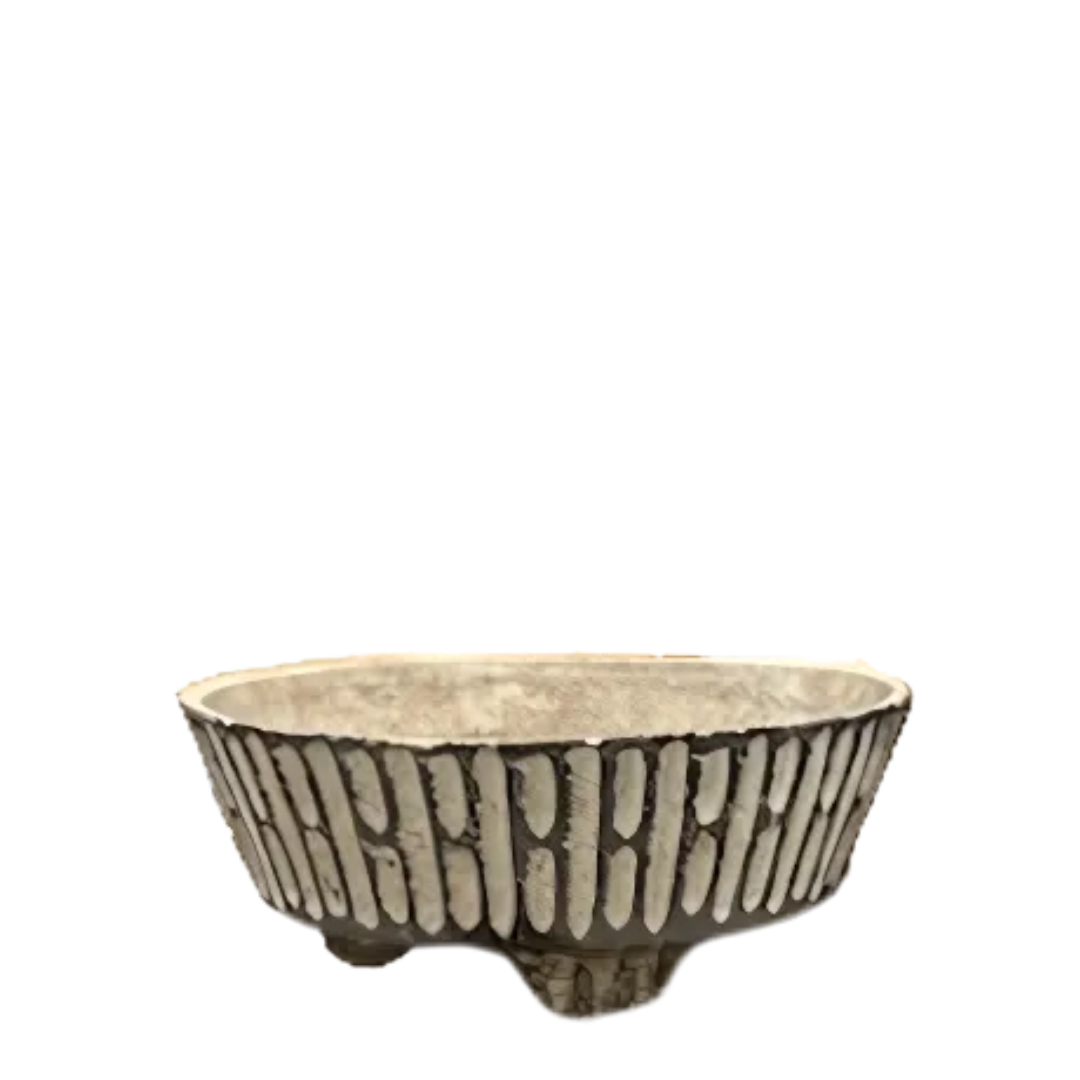 1970s French : sculptural/footed brutalist concrete planters