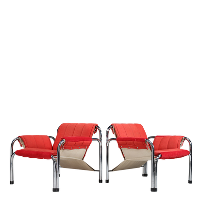 1979 Viliam Chlebo : chrome and linen lounge chair, Prague