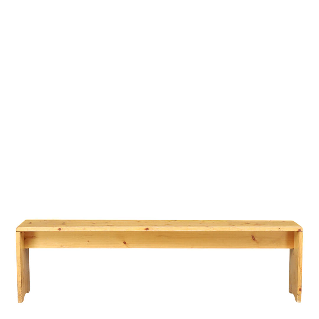Charlotte Perriand style : late 20thc pinewood long bench, France