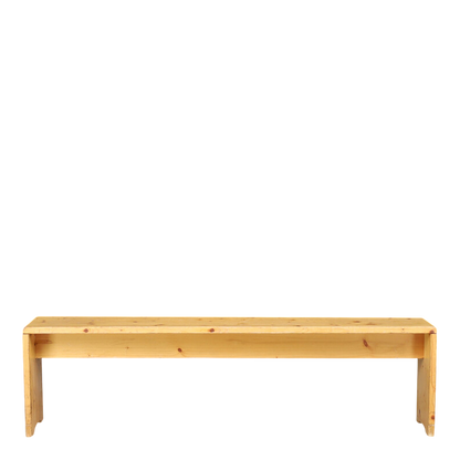Charlotte Perriand style : late 20thc pinewood long bench, France