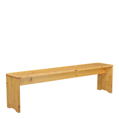 Charlotte Perriand style : late 20thc pinewood long bench, France