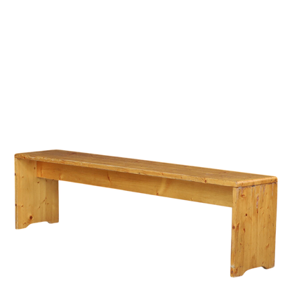 Charlotte Perriand style : late 20thc pinewood long bench, France