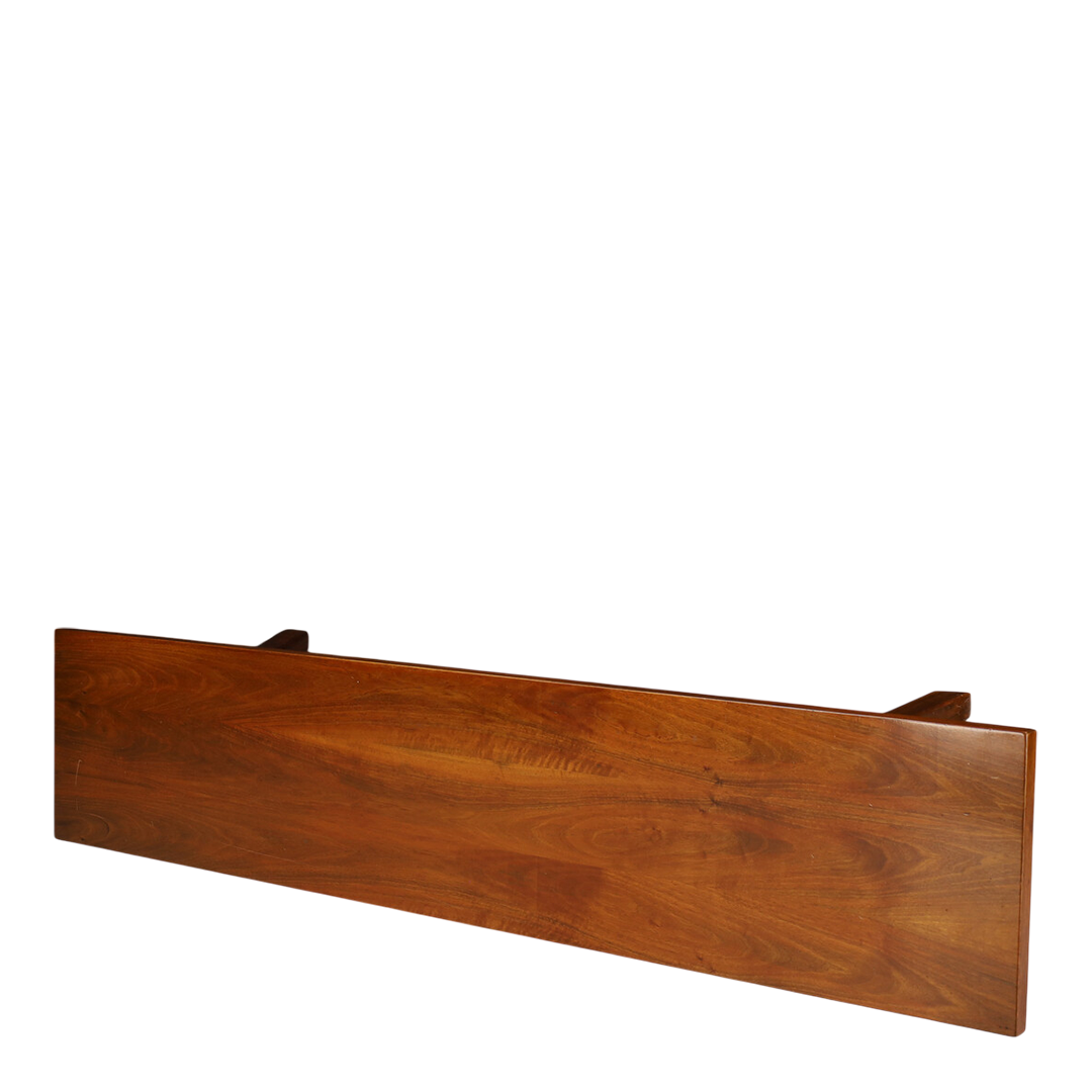 1960s Giovanni Michelucci : solid walnut 73" "Torbecchia" bench for Poltranova