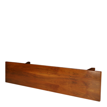1960s Giovanni Michelucci : solid walnut 73" "Torbecchia" bench for Poltranova