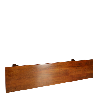 1960s Giovanni Michelucci : solid walnut 73" "Torbecchia" bench for Poltranova