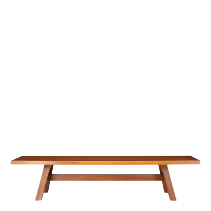 1960s Giovanni Michelucci : solid walnut 73" "Torbecchia" bench for Poltranova