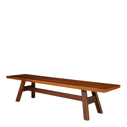 1960s Giovanni Michelucci : solid walnut 73" "Torbecchia" bench for Poltranova