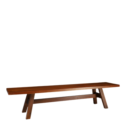 1960s Giovanni Michelucci : solid walnut 73" "Torbecchia" bench for Poltranova