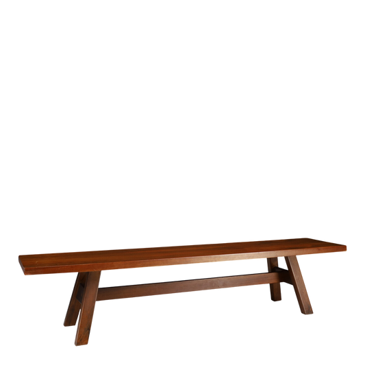 1960s Giovanni Michelucci : solid walnut 73" "Torbecchia" bench for Poltranova
