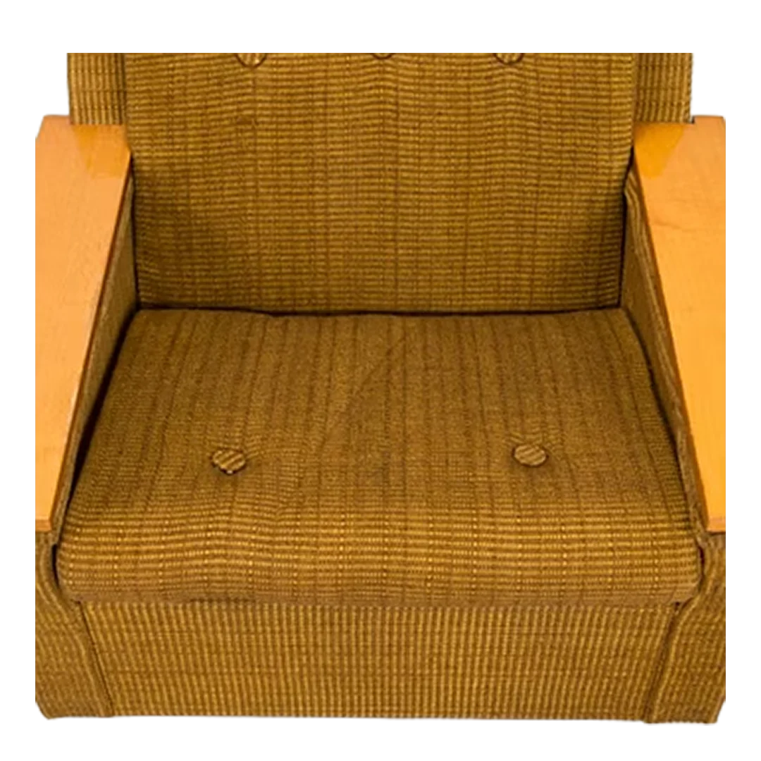 1970s Baltic : pair of modernist upholstered armchairs, Estonia