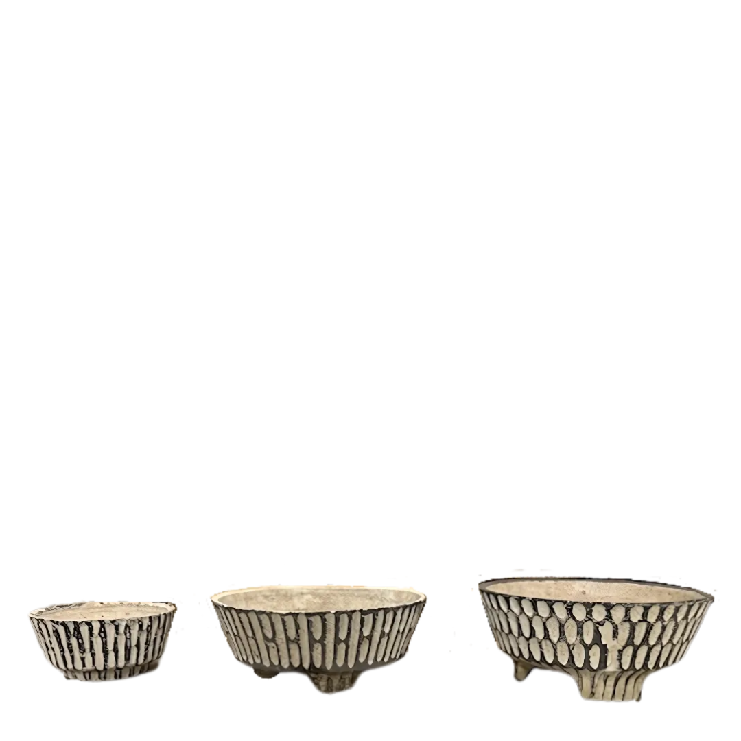 1970s French : sculptural/footed brutalist concrete planters