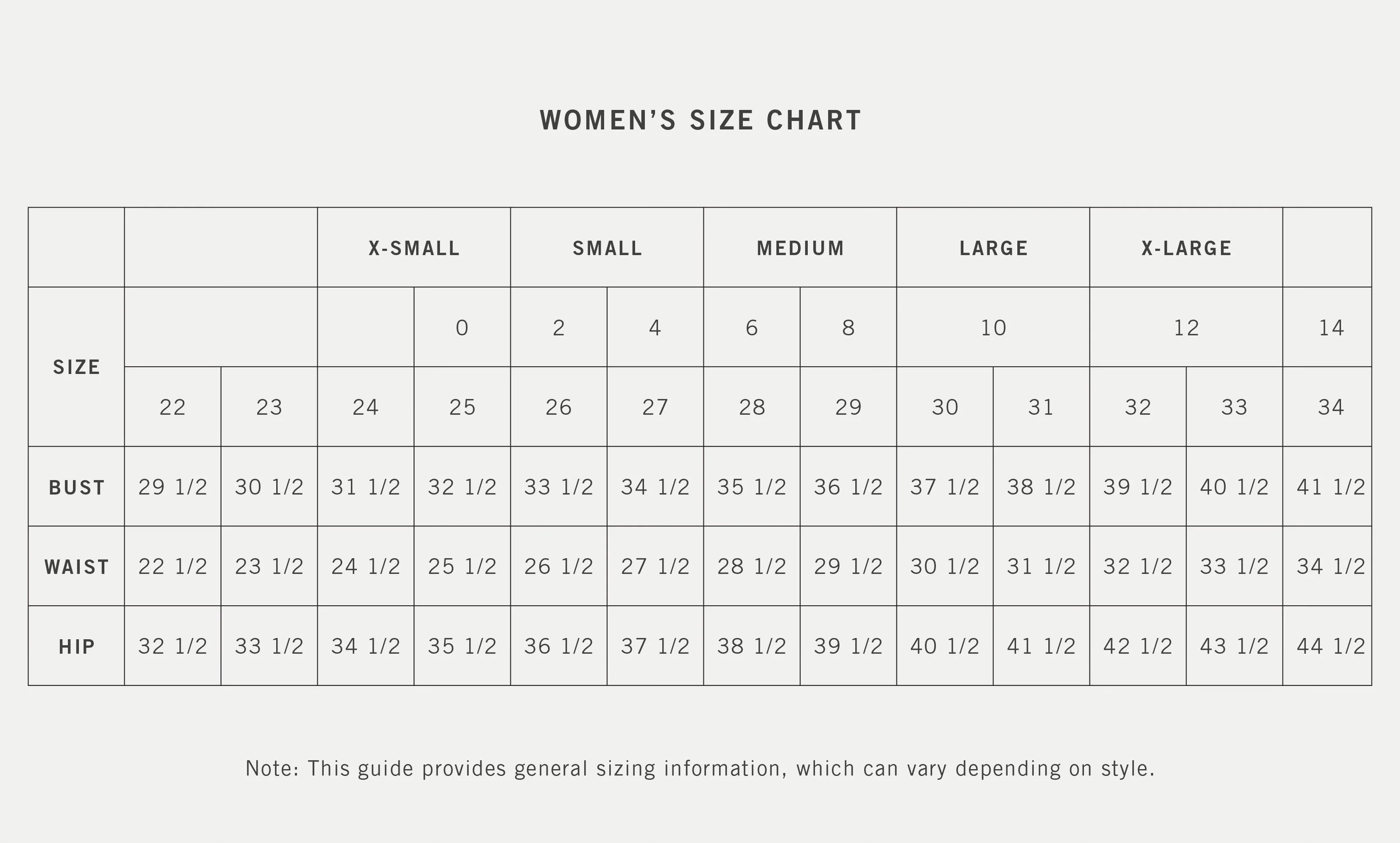 Size Chart