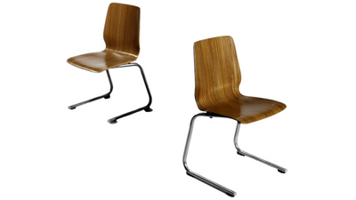 Mid-century Italian lacquered plywood school chairs