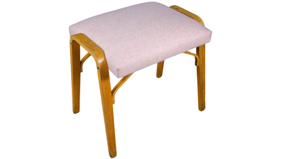 Ludvik Volak mid-century bentwood stool in new felted wool, Czech