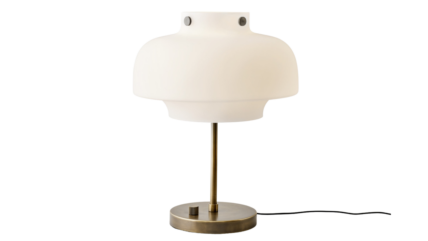 SC13 Copenhagen Opaline Glass & Brass Table Lamp, by Space Copenhagen